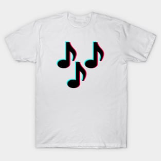 TikTok Music Notes Black T-Shirt